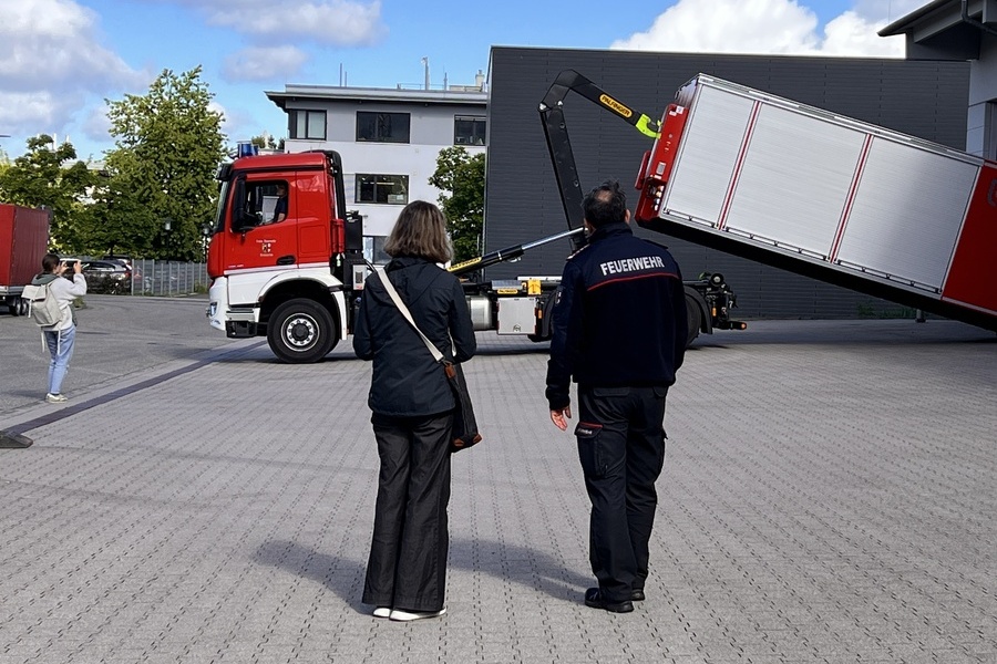 Pressegespr�ch mit B�rgermeister Reutter zum Bautenstand bei der Freiwilligen Feuerwehr Kirchzarten